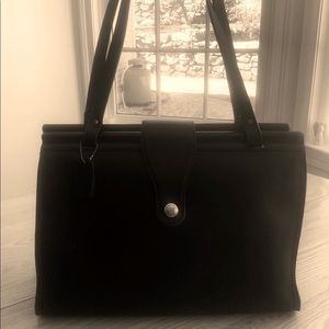 Coach black soft leather tote/computer/travel bag